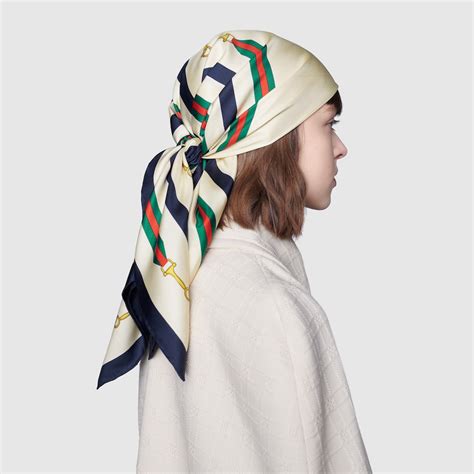 gucci horsebit silk scarf